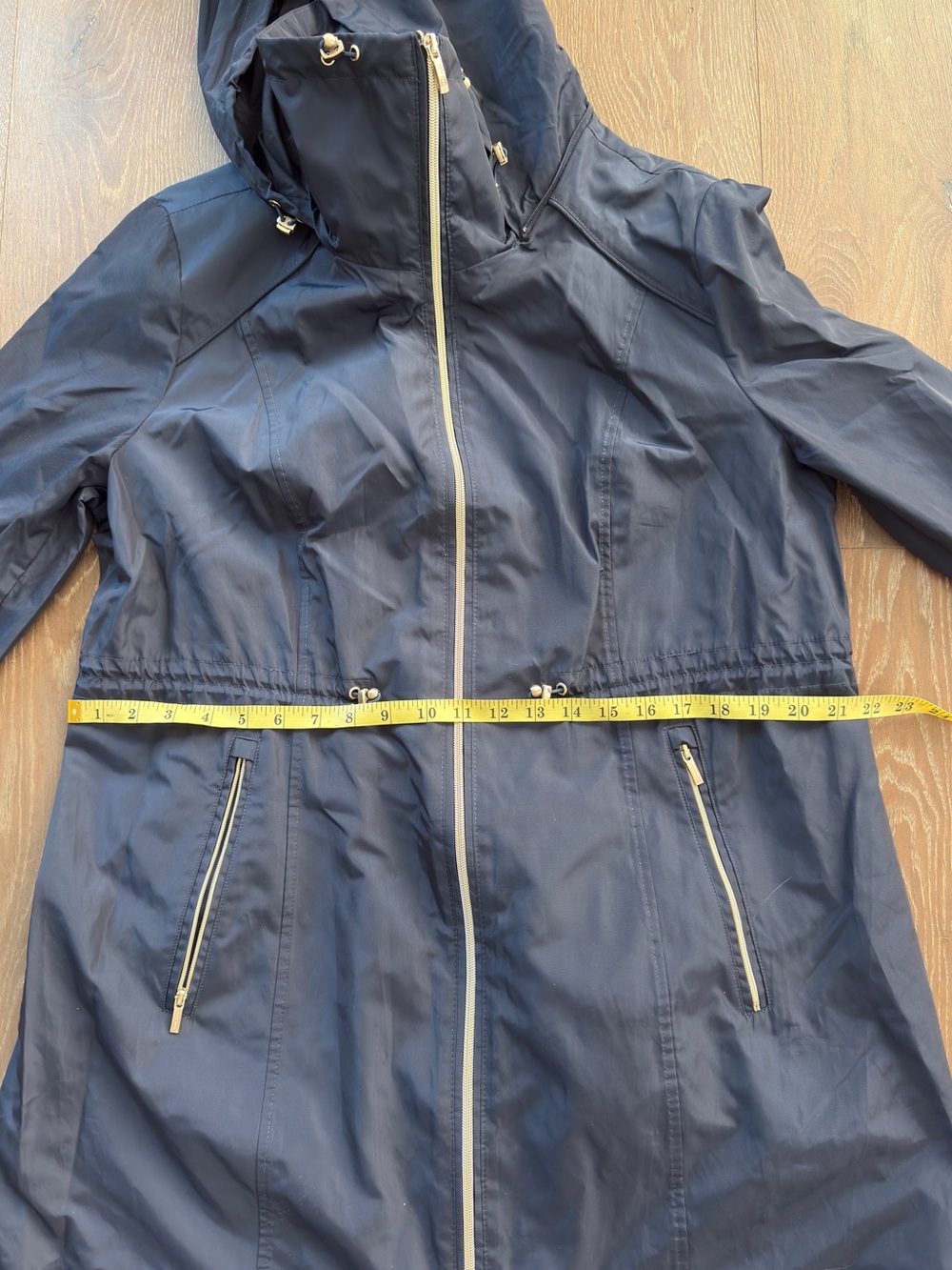 COLE HAAN 'Travel Package' Hooded Rain Jacket in Indigo - Picture 12 of 16